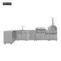 outdoor kitchen cabinet set with pizza oven